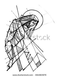 236x308 Hand Drawn Illustration Or Drawing Of Jesus Christ Praying