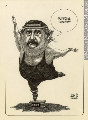 282x385 M985.221.147 Jacques Parizeau Budget Drawing, Cartoon