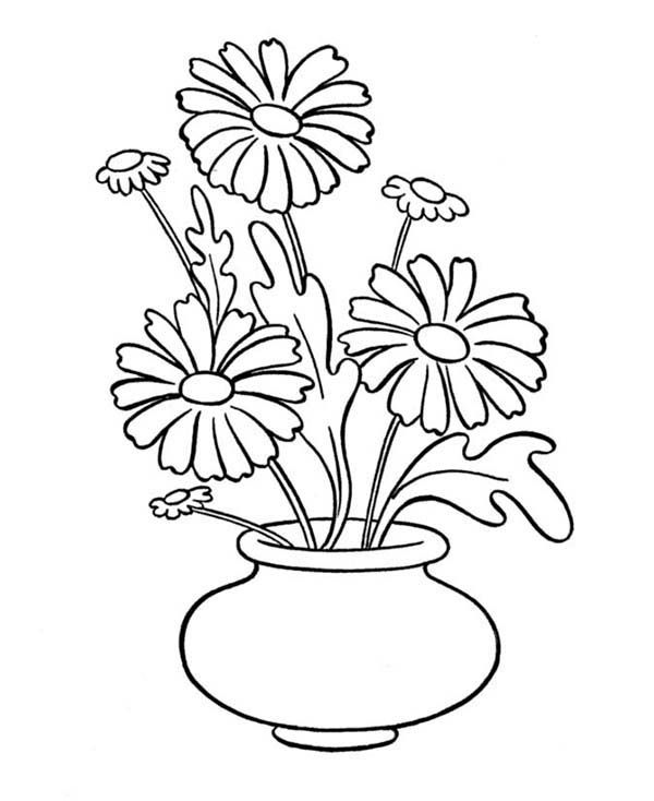 600x734 Pictures Flower Vase Cartoon Drawing For Kids,