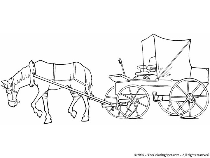 720x540 Horse And Buggy Coloring Pages