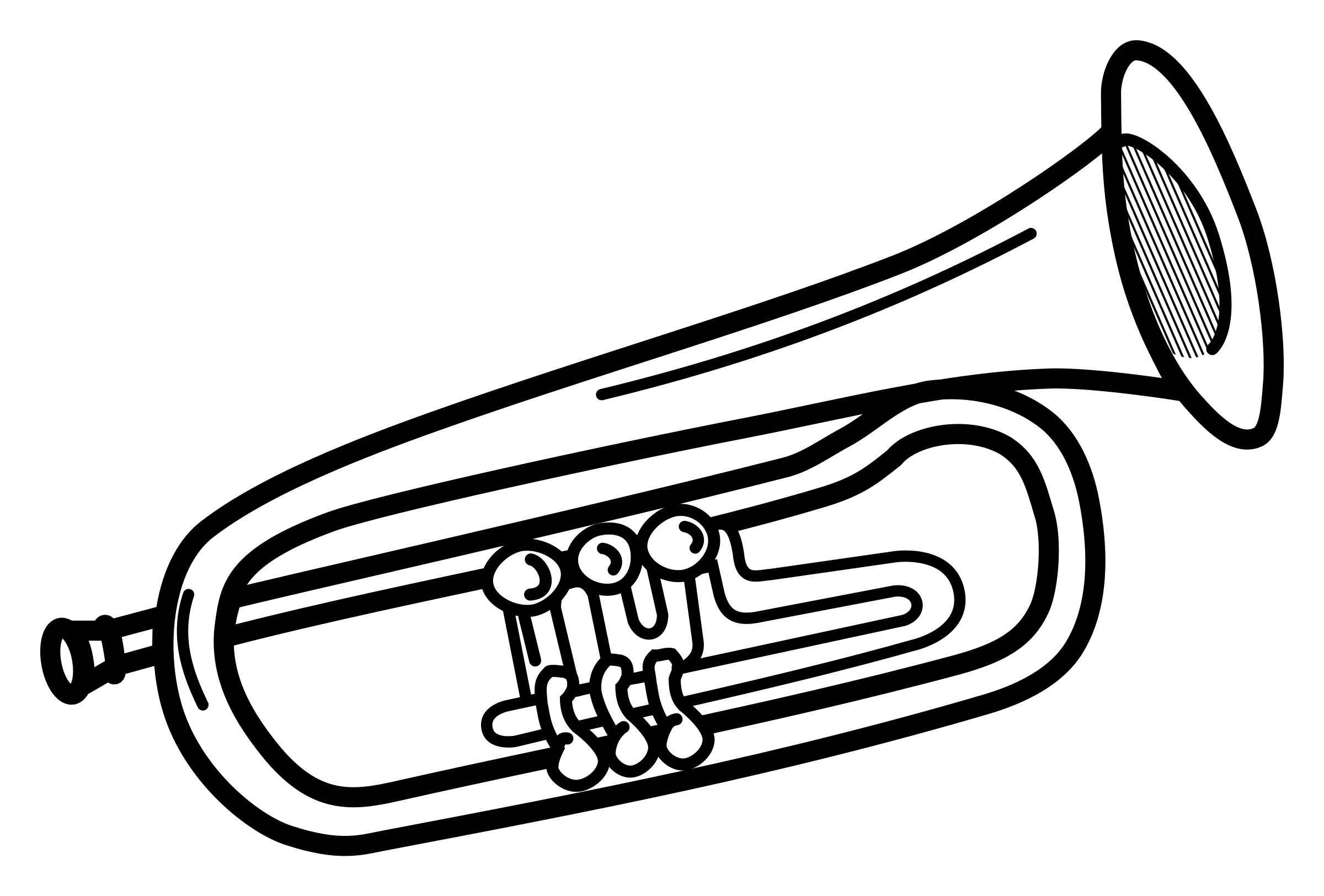 2400x1624 Collection Of Trumpet Instrument Drawing High Quality, Free
