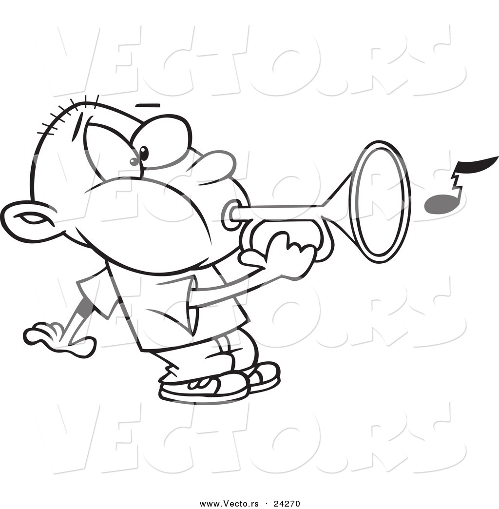 1024x1044 Vector Of A Cartoon Boy Playing A Bugle