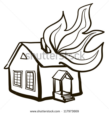 450x470 Collection Of Burning Building Drawing High Quality, Free