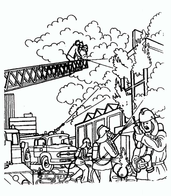 600x686 Collection Of Drawing Of A Building On Fire High Quality