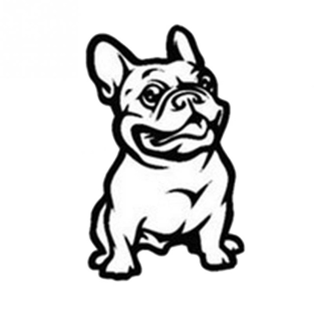 640x640 Lovely Cute French Bulldog Dog Car Sticker Pet Cars Decal