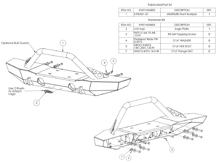 748x560 How To Install Lod Offroad Destroyer Mid Width Front Bumper W