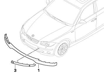 355x252 Bmw Genuine Front Left Bumper Panel Protector Trim (51 11 7 136