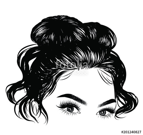 500x474 Woman With Stylish Classic Bun With Perfet Eyebrow Shaped And Ful
