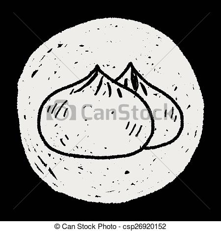 450x470 Chinese Bun Doodle Clipart Vector