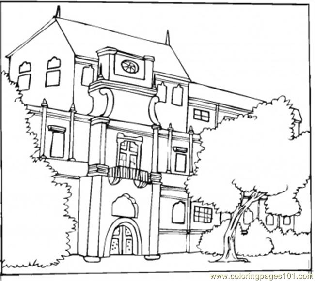 650x581 Beautiful Bungalow Printable Coloring Page For Kids And Adults