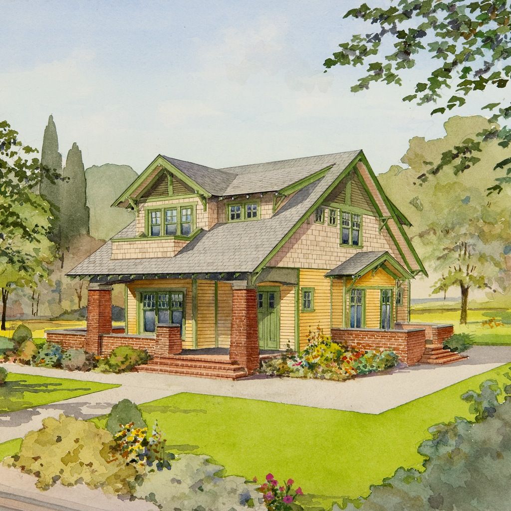 1024x1024 The Bungalow Company The Zinnia Exterior Drawing This