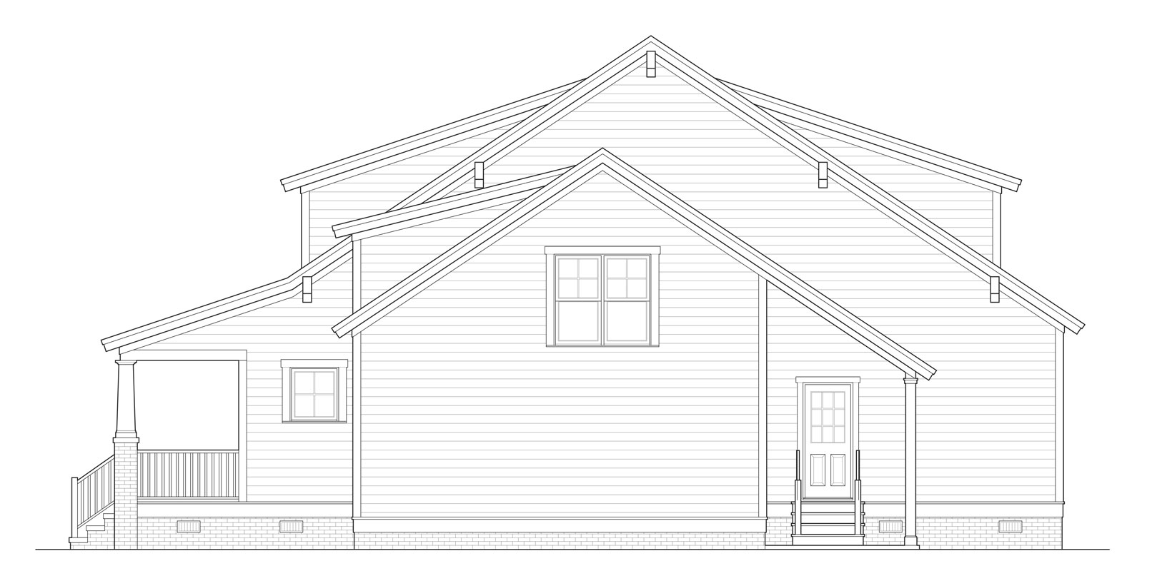 1640x800 Craftsman Two Story House Plan