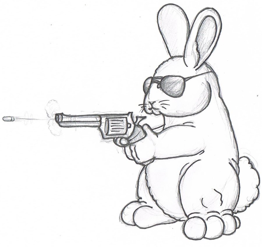 900x849 Bunny With A Gun By Wforwumbo