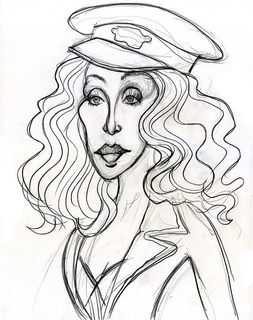 506x640 Cher In Burlesque Caricatures, Celebrity Caricatures And Draw