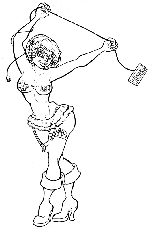 527x800 Nerd Girl Burlesque 1 Lineart By Bassringer
