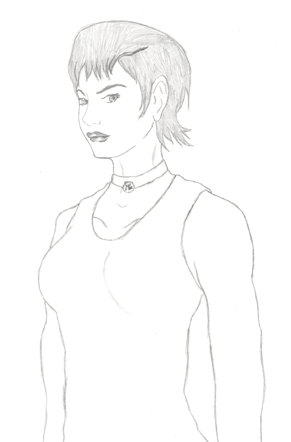 600x911 Female Bust Drawing By Kinie