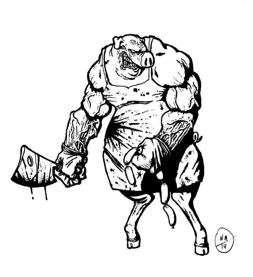 855x934 Butcher Pig By Nico Dis