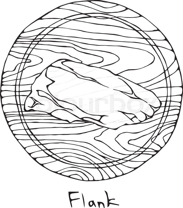 704x800 Most Popular Steak Flank On A Round Wooden Cutting Board. Beef Cut