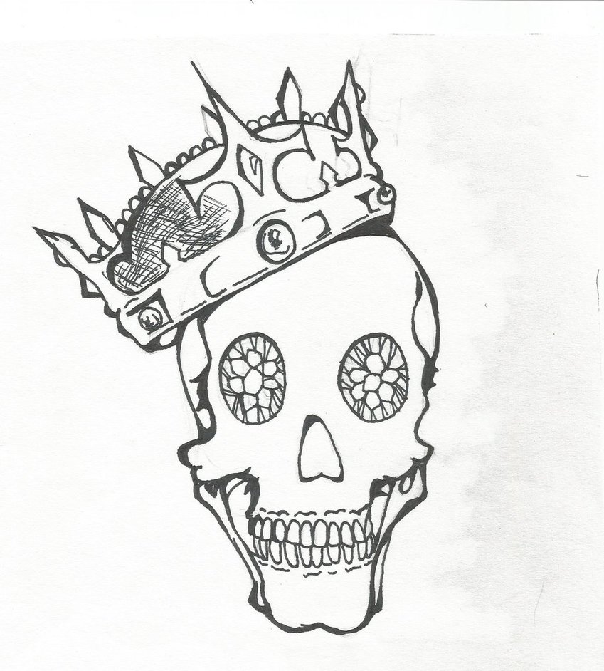 849x942 Skull King Original Hand Drawingavailable For Buy By Liv Undead