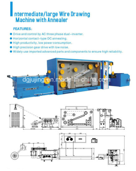 438x550 China Intermediate Wire Cable Drawing Machine With Annealer