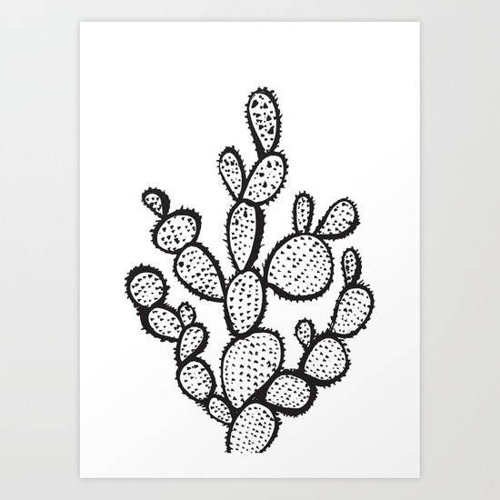 550x550 Black Saguaro Cactus Art Print By Rachelee Society6