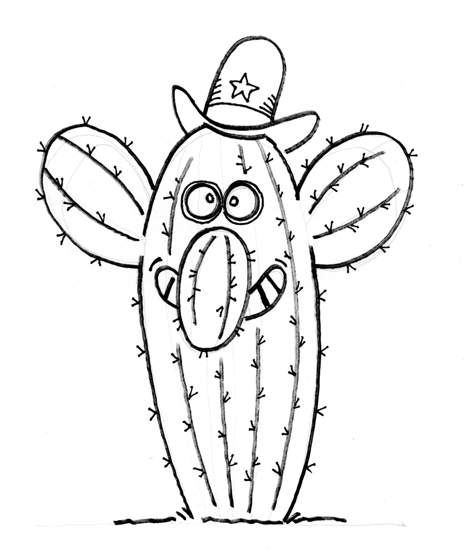 Cactus Drawing Easy at GetDrawings | Free download