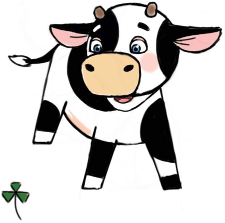 450x447 How To Draw Cute Cartoon Baby Cows With Step By Step Drawing