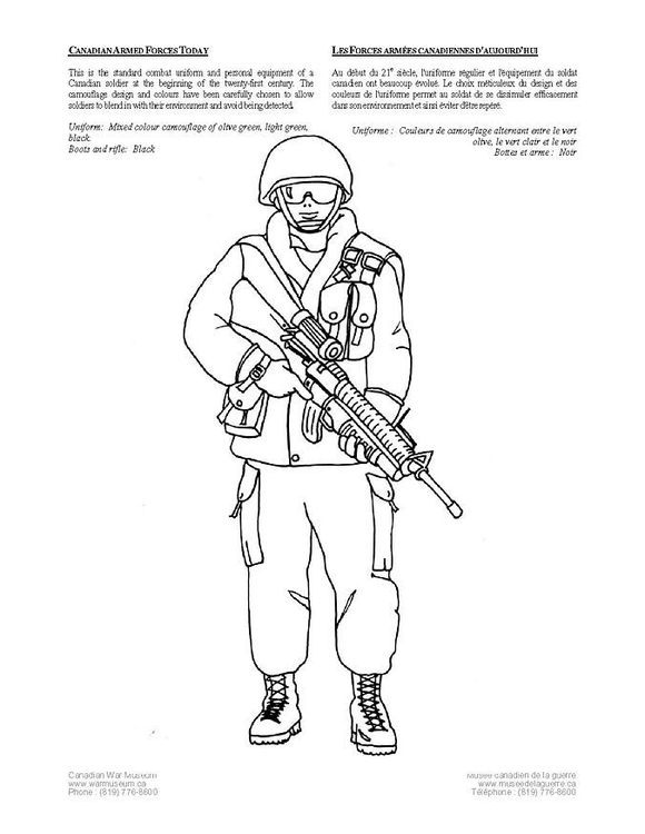 580x750 Coloring Page Canadian Soldier Today