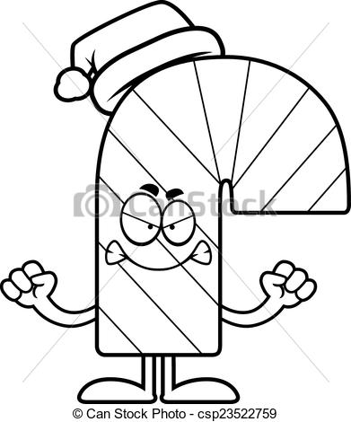 391x470 Angry Cartoon Candy Cane. A Cartoon Illustration Of A Candy