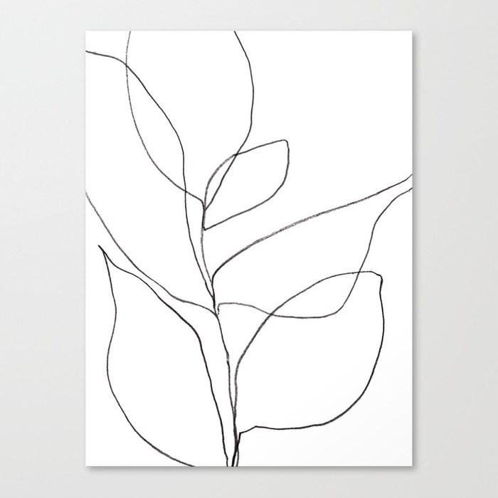 700x700 Minimalist Line Art Plant Drawing Canvas Print By Mininst Society6