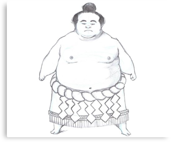 550x457 Sumo Drawing Canvas Prints By Wanderingflame Redbubble