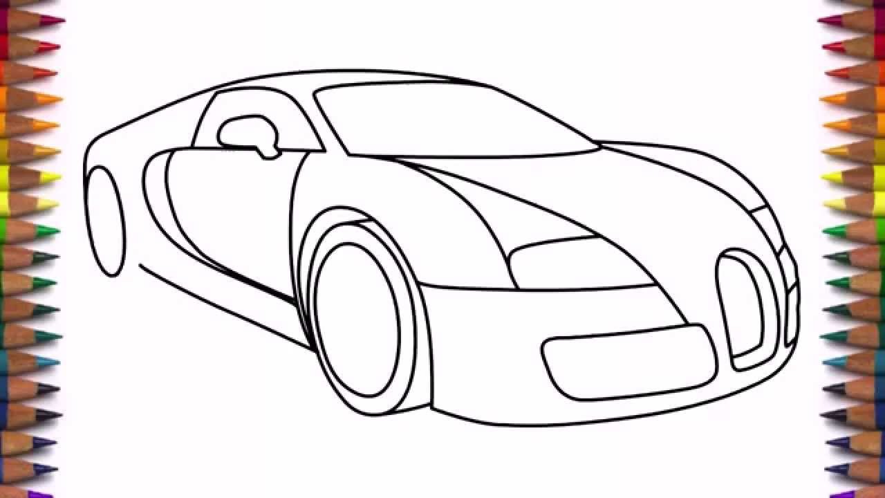 1280x720 How To Draw A Car Bugatti Veyron 2011 Drawing For Beginners