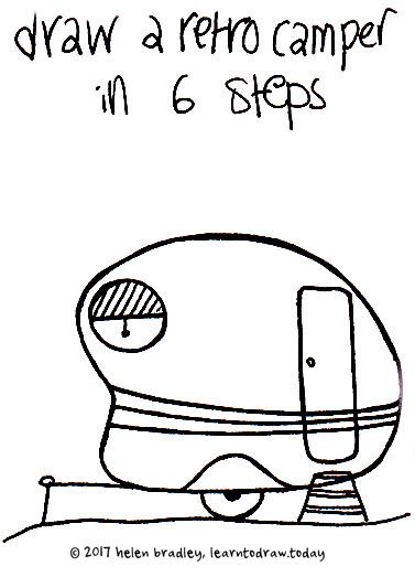 377x523 Learn To Draw A Retro Camper (Caravan) In 6 Steps Kawaii