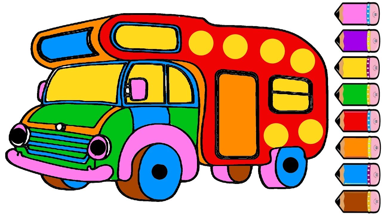 1280x720 Caravan Coloring Page For Kids