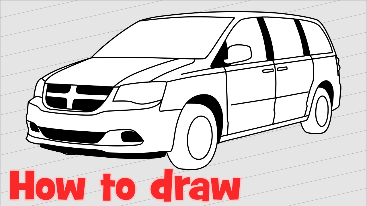 1280x720 How To Draw A Car Dodge Grand Caravan 2017 Step By Step
