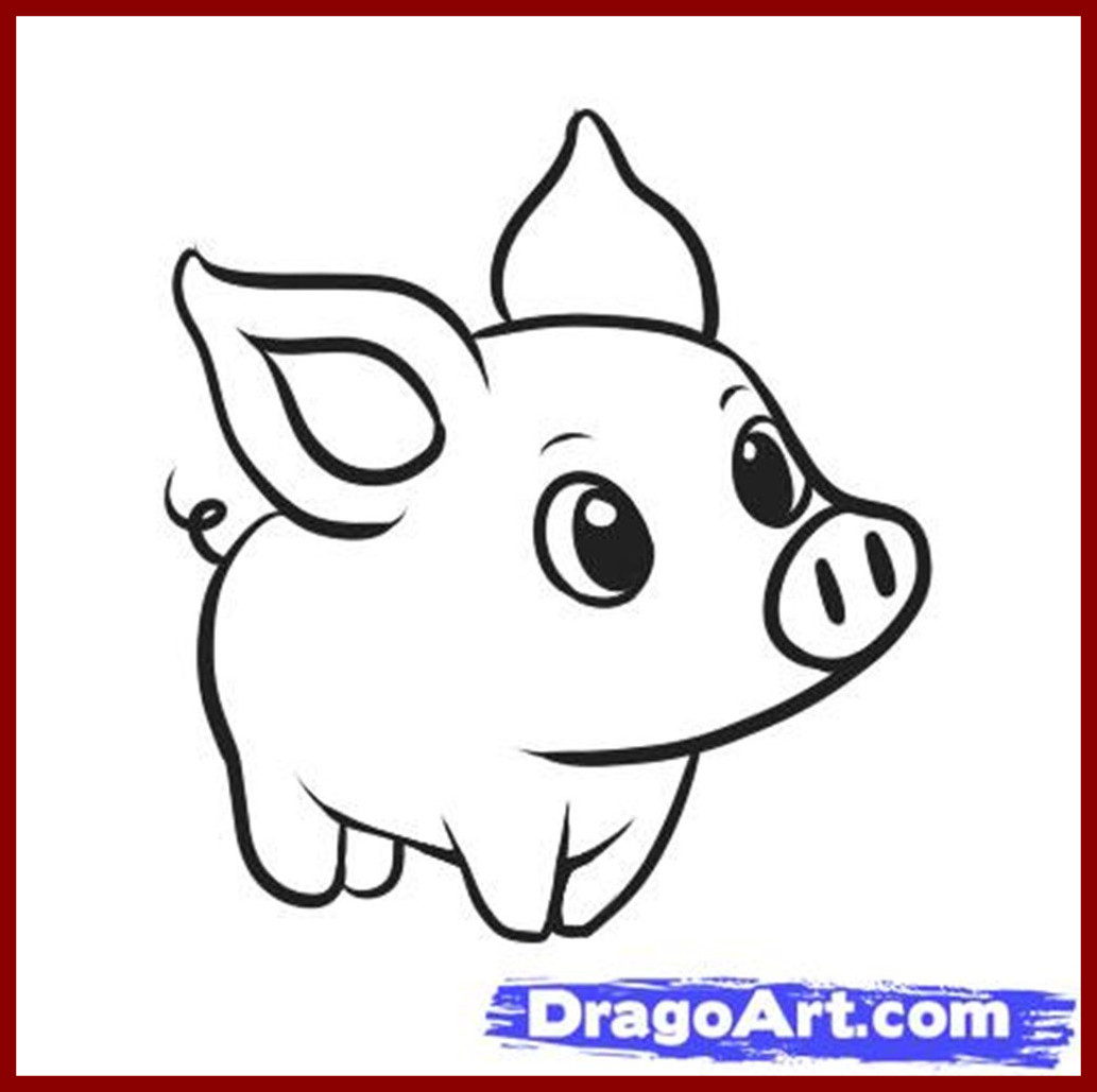 1033x1029 Incredible A Cute Pig Drawing Clipartxtras Pic For Guinea Easy
