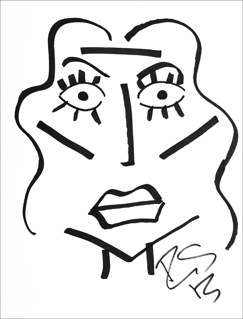 800x1051 No 33 Original Drawing With Felt Pen On White Cardboard. Made By