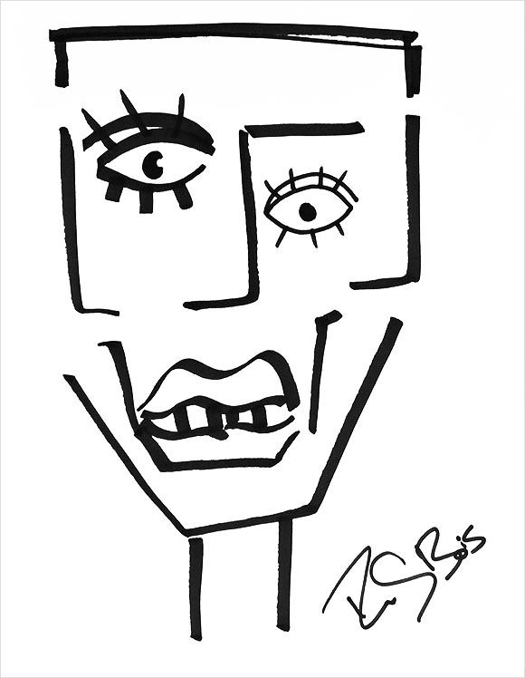 580x748 No 6 Original Drawing With Felt Pen On White Cardboard. Made By