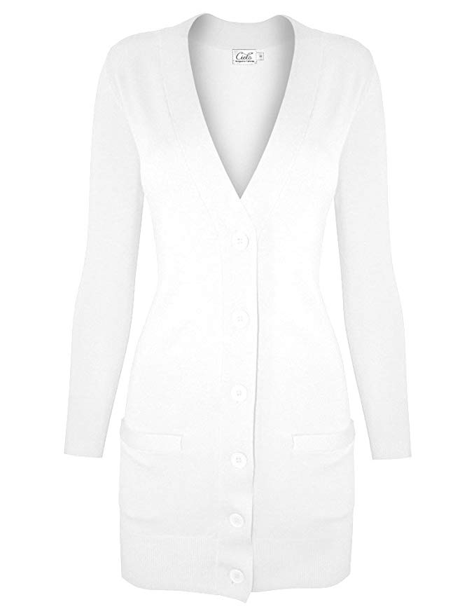 677x879 Cozy V Neck Button Down Pocket Cardigan Sweater Jacket