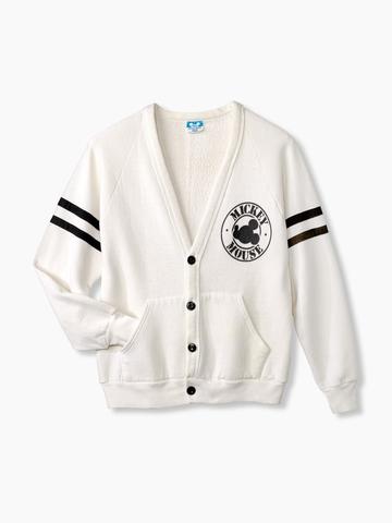 360x480 Vintage Mickey Mouse White Button Down Cardigan