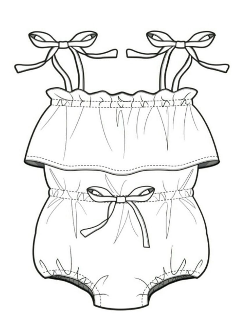 850x1146 Technical Flats Kids Clothes Girls Boys Baby Babies