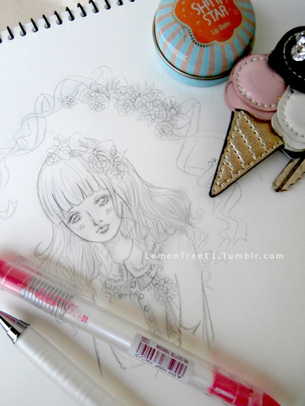 600x800 Lolita Wearing A Cardigan Drawing By Lemontree11 Artists I Am