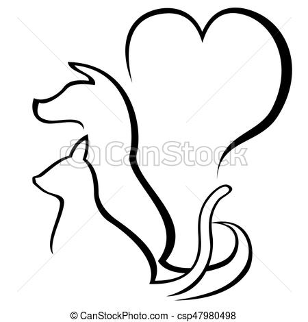 450x470 Isolated Pet Caring Outline Logo On White Background Eps Vectors