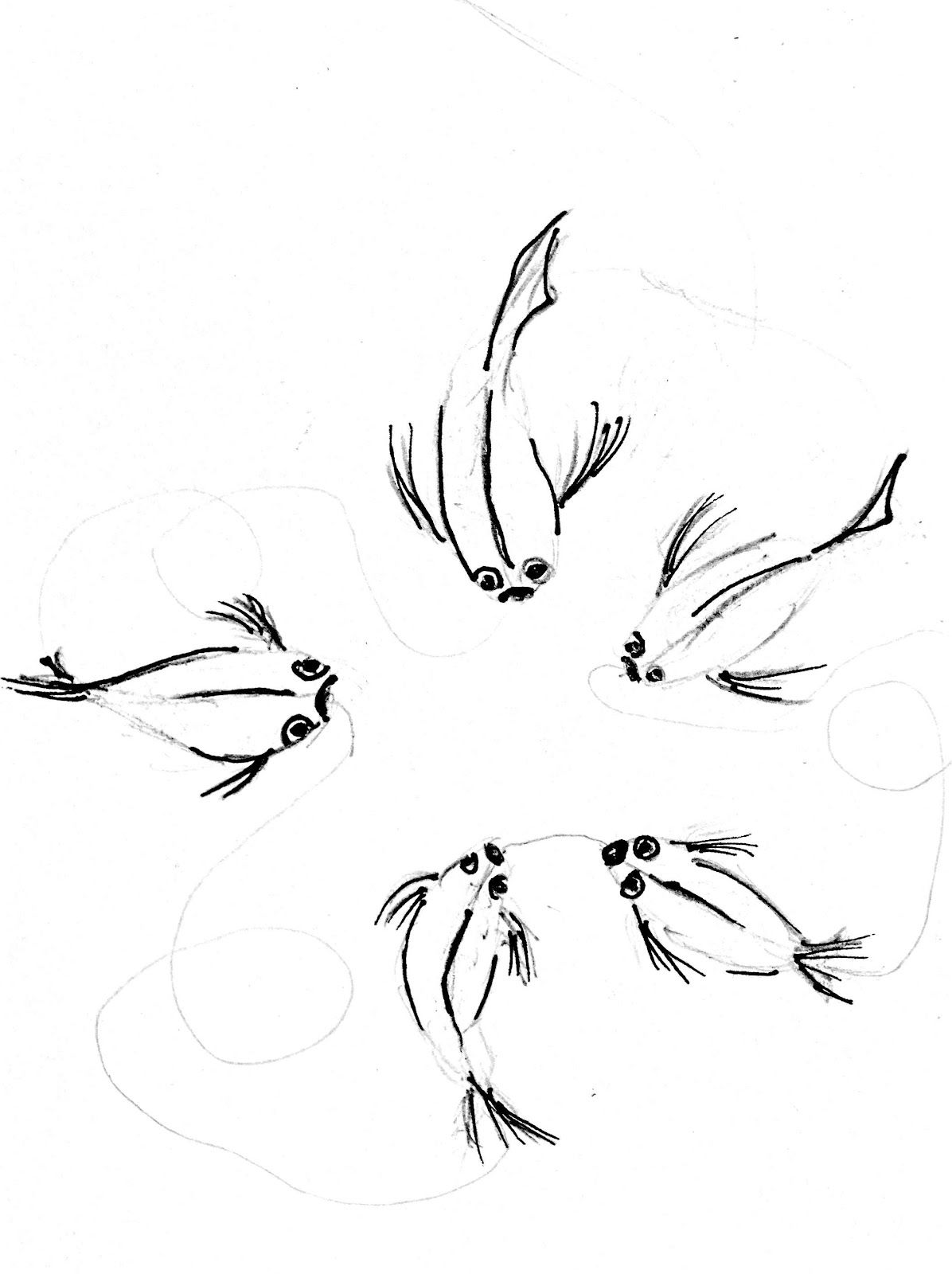 1196x1600 The Helpful Art Teacher Draw And Paint Koi (Carp) Using