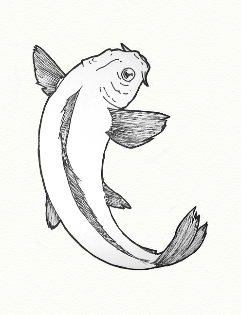 495x648 Golden Carp God Lineart By Darklittlefroggy