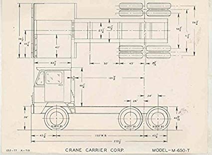 425x311 1957 1958 Crane Carrier M650t Truck Chassis Dimensions