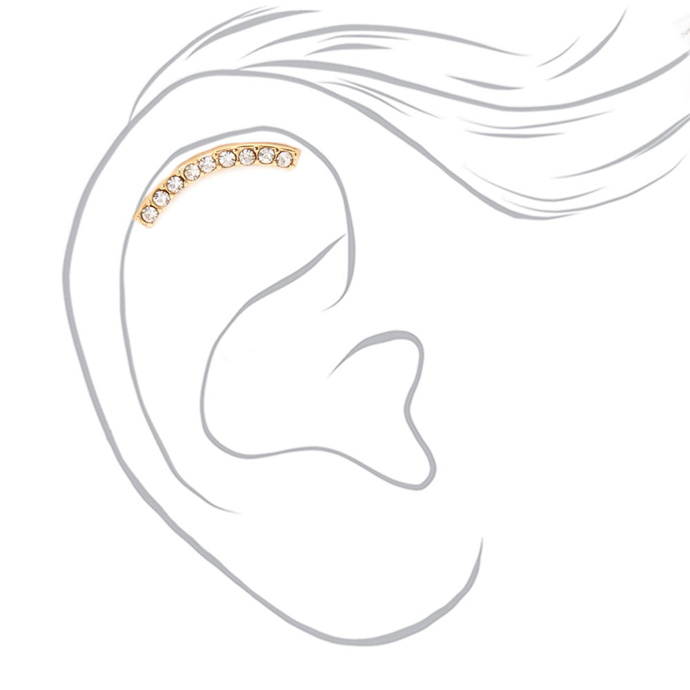 1000x1000 16g Gold Pave Curve Cartilage Ear Crawler Earring Icing Us