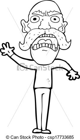 268x470 Cartoon Angry Old Man Vector