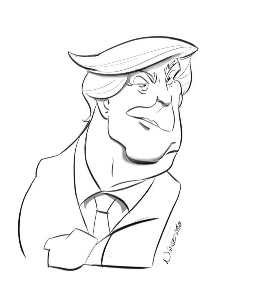 846x944 Donald Trump Caricature By Winkleww