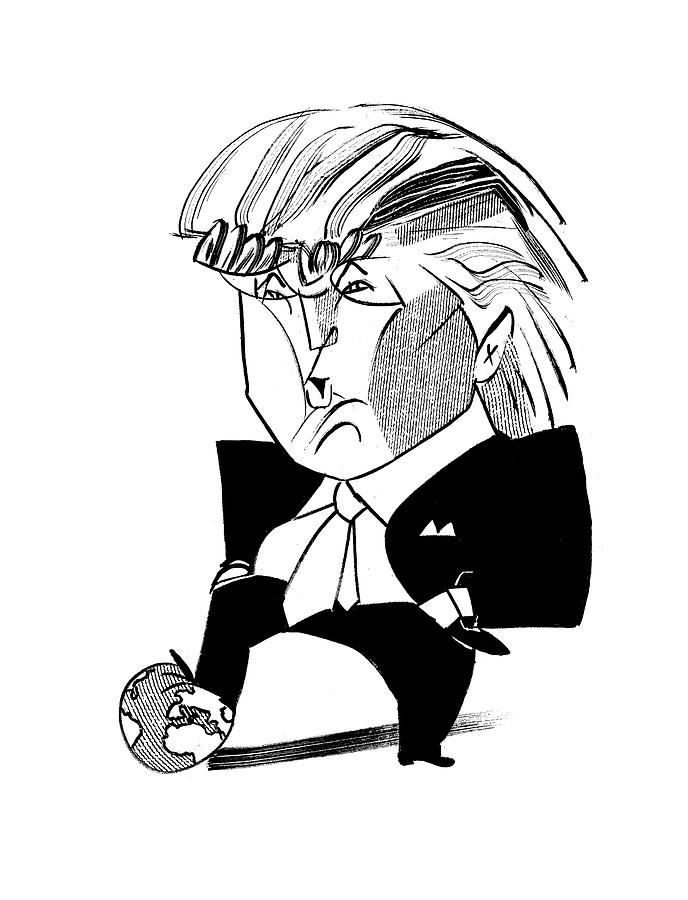688x900 Donald Trump Globe By Tom Bachtell